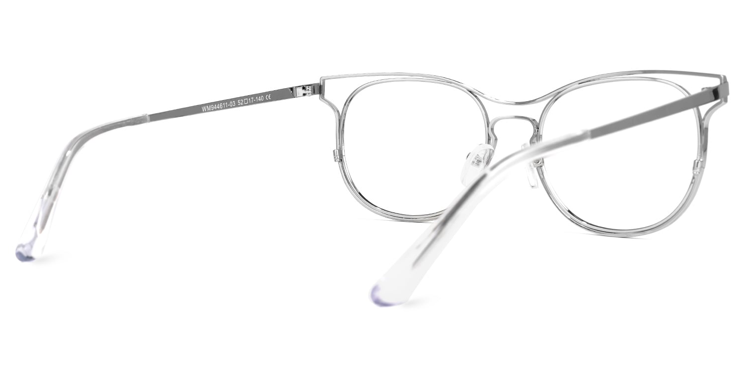 Chasity Oval Silver Glasses | Zeelool Glasses