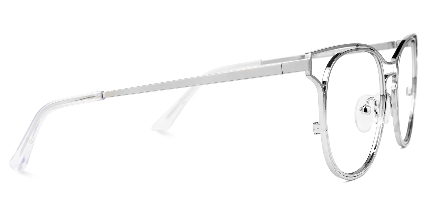 Chasity Oval Silver Glasses | Zeelool Glasses