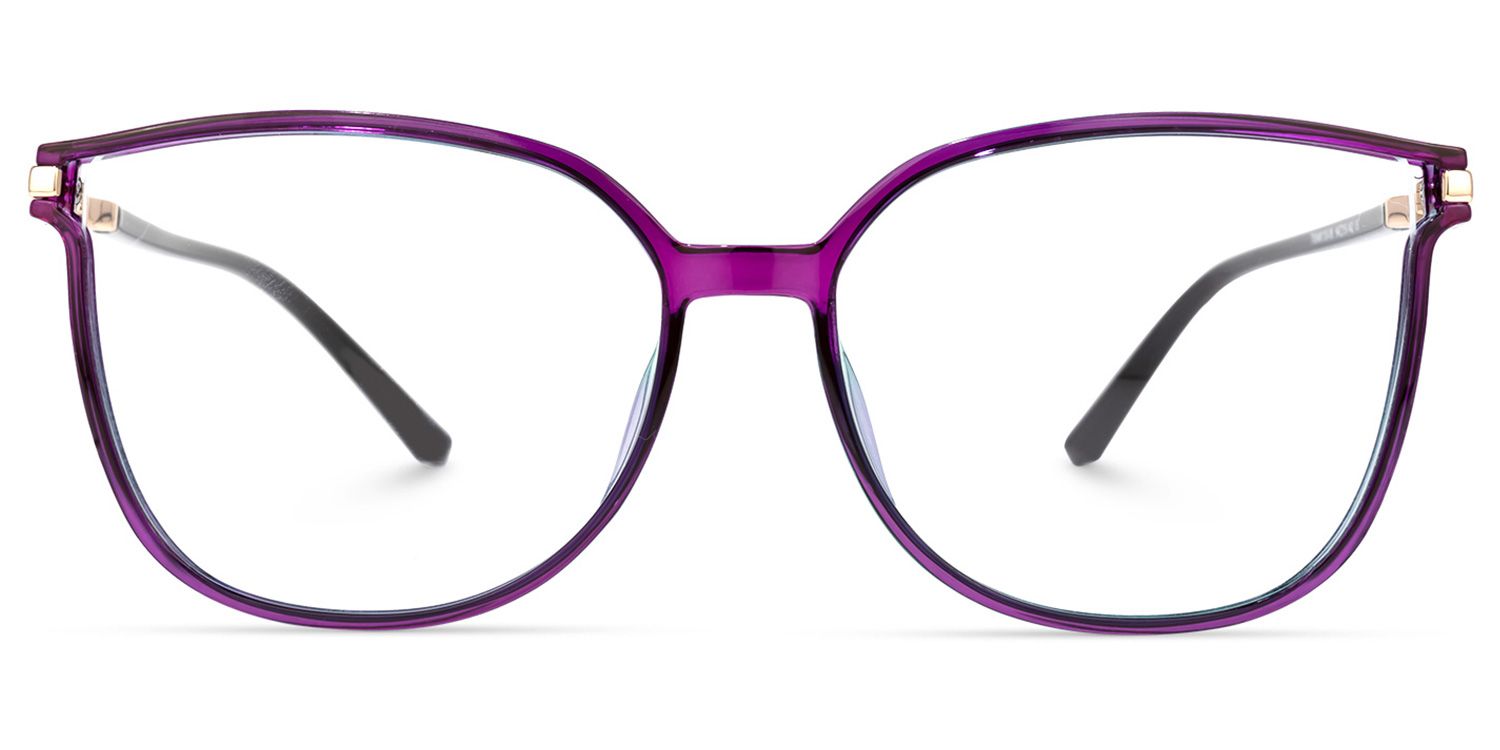 Rodz Square Purple Frame Glasses | Zeelool Optical0