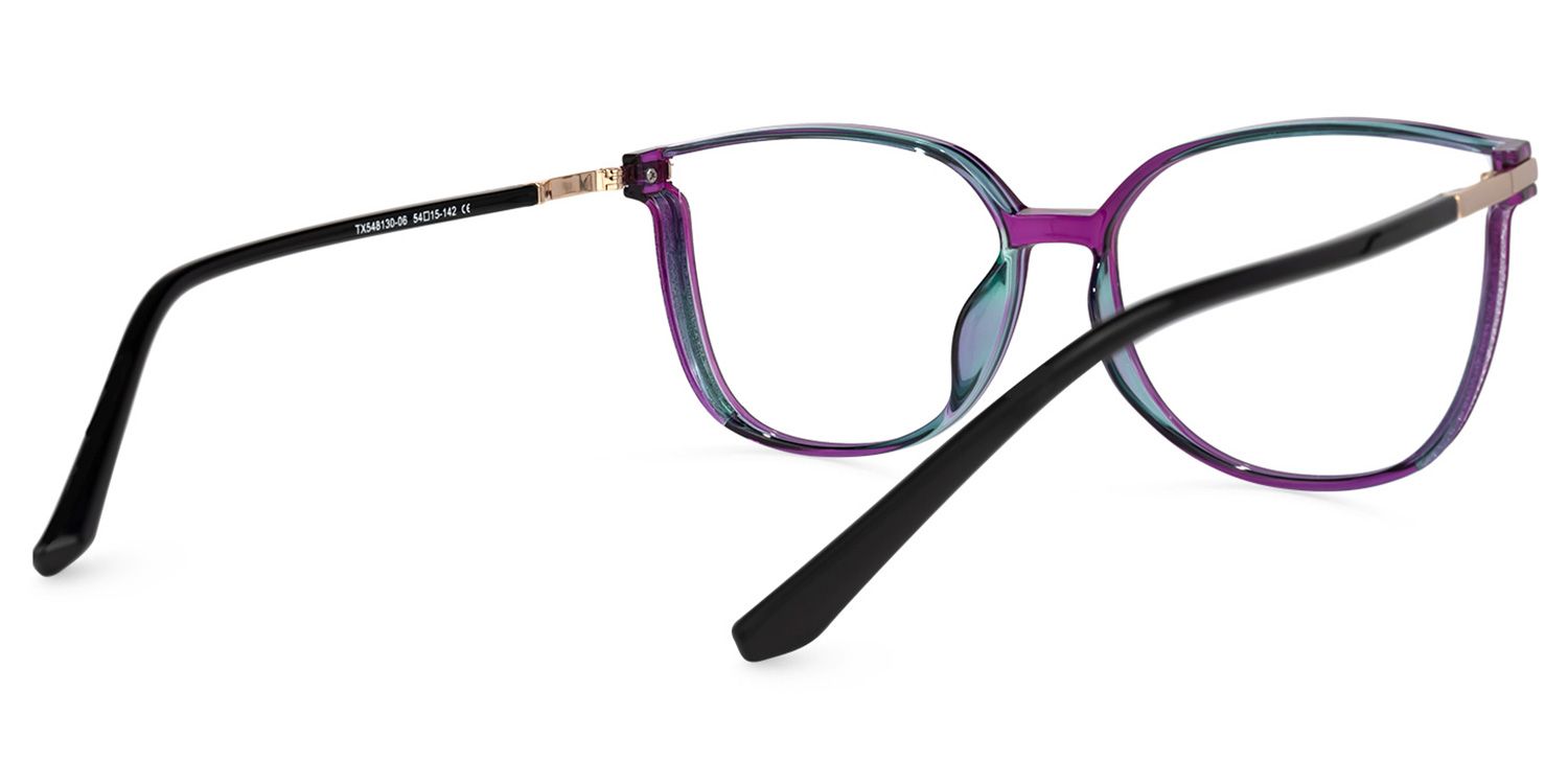 Rodz Square Purple Glasses | Zeelool Glasses2