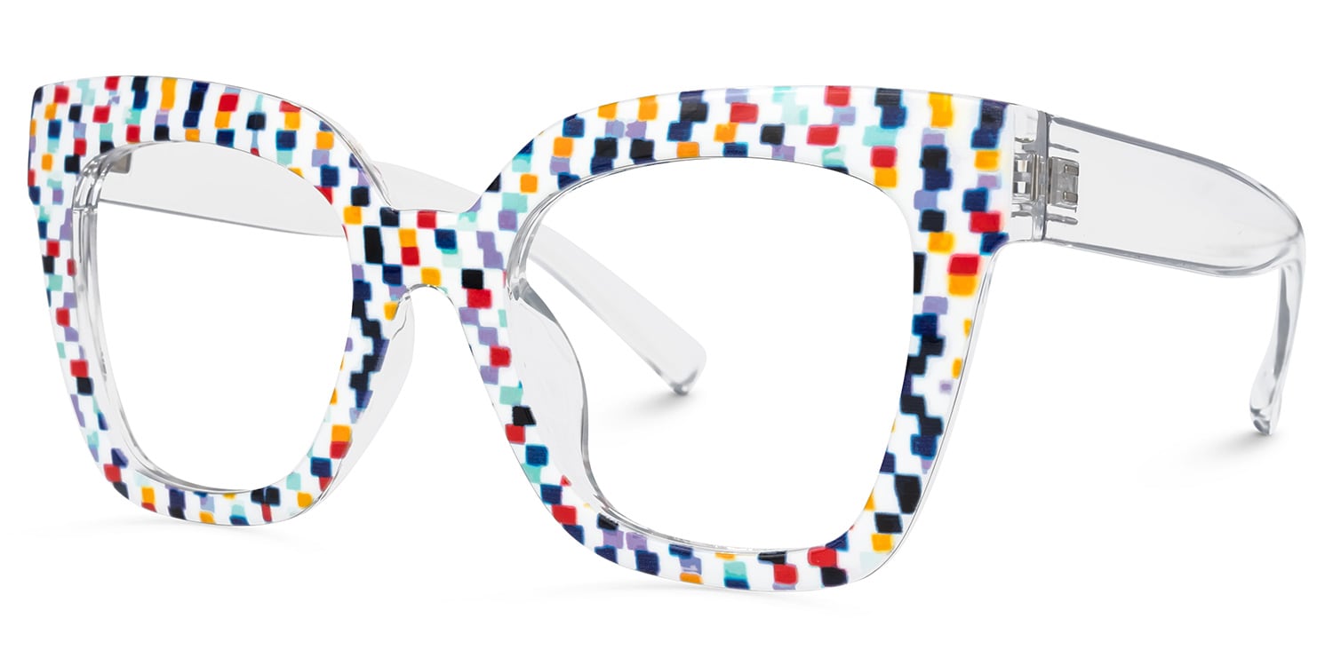 Malcolm Square Colorful-Point Frame Glasses | Zeelool1
