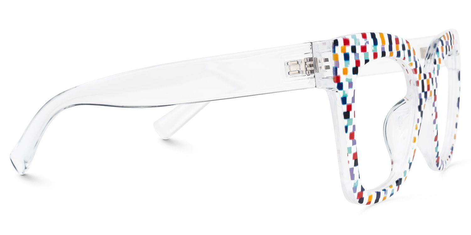 Malcolm Square Colorful-Point Frame Glasses | Zeelool3