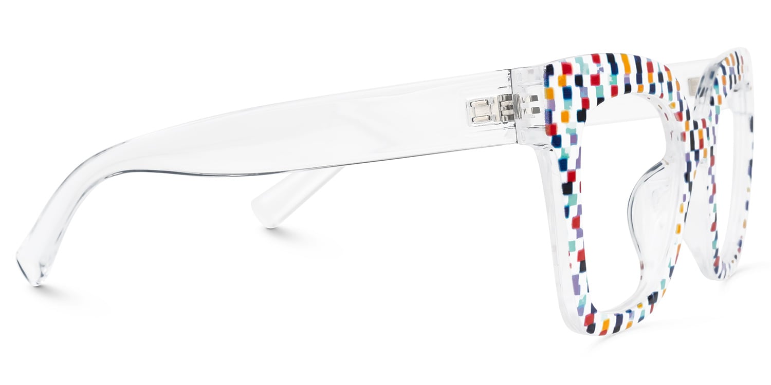 Malcolm Square Colorful-Point Frame Glasses | Zeelool3