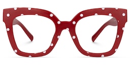 Malcolm Square Red-Dot Glasses0