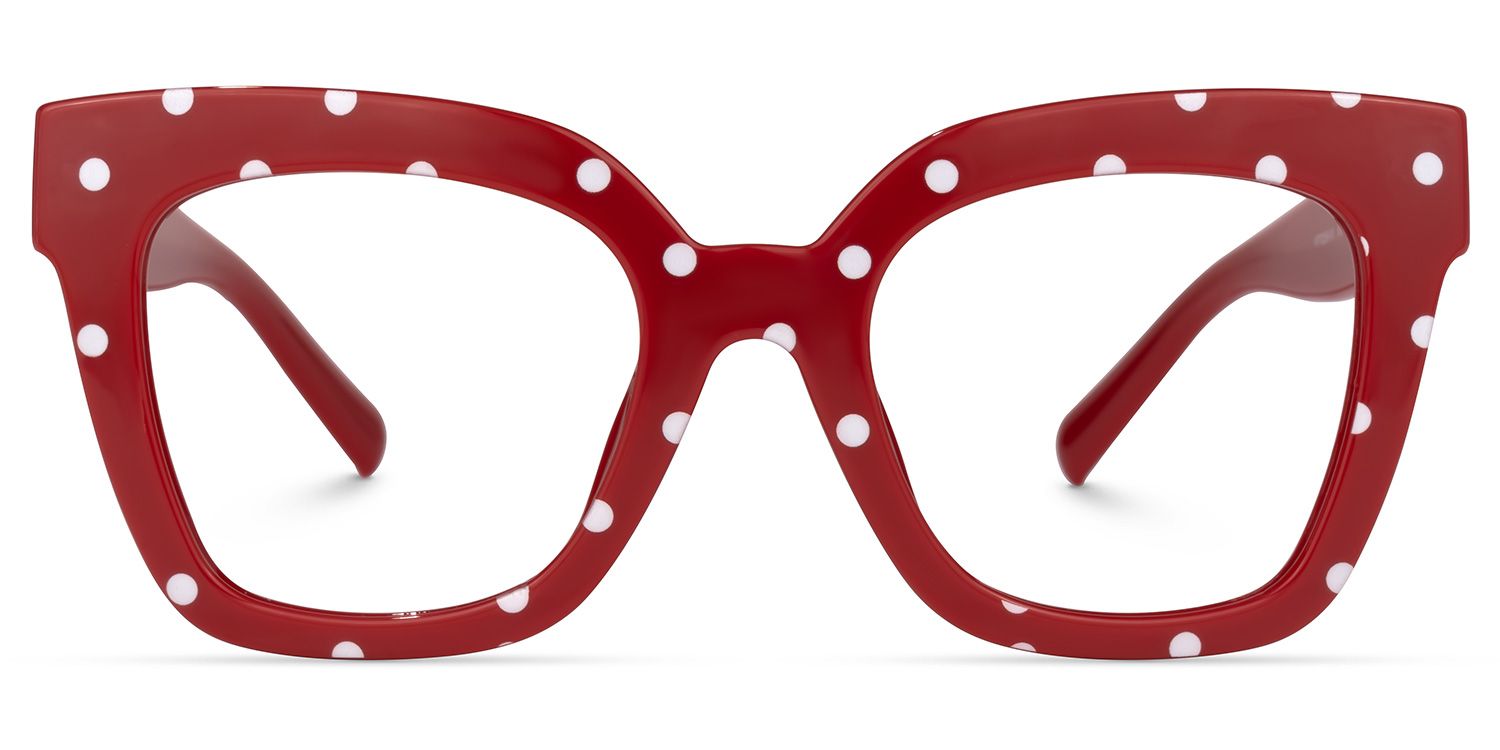 Malcolm Square Red-Dot Glasses | Zeelool Glasses0