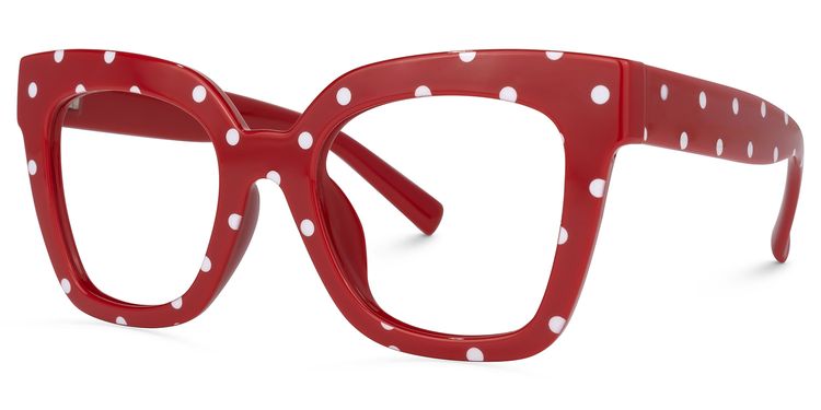Malcolm Square Red-Dot Glasses
