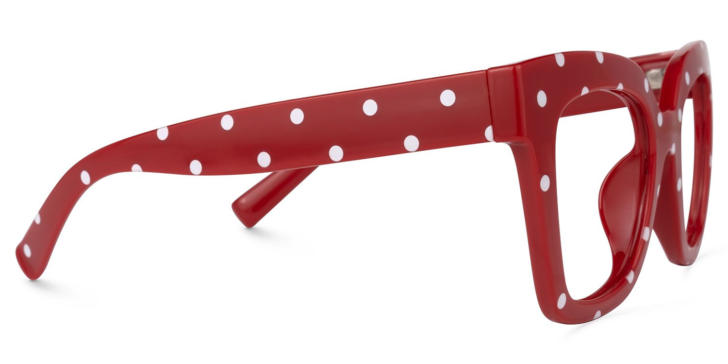 Malcolm Square Red-Dot Glasses | Zeelool Glasses3