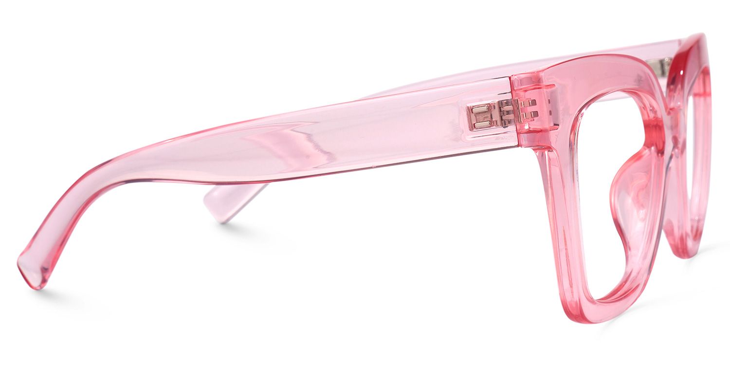 Malcolm Pink Translucent Glasses with Square Frames2