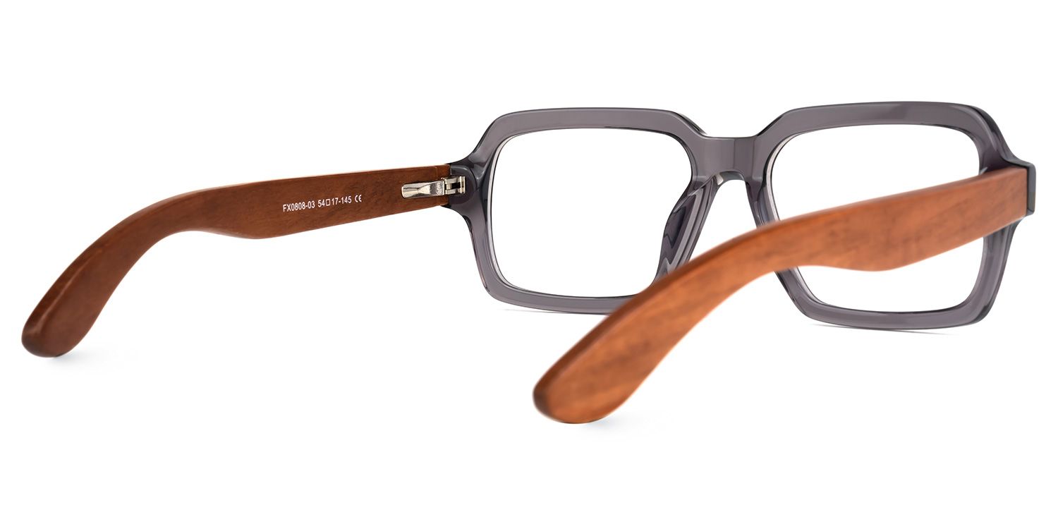 Cassells Square Gray Glasses | Zeelool Glasses3