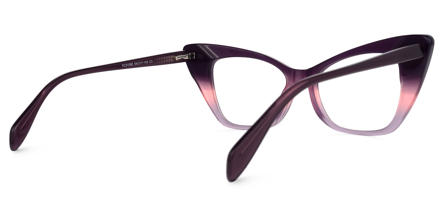 Anesha Cateye Purple Glasses Zeelool Glasses