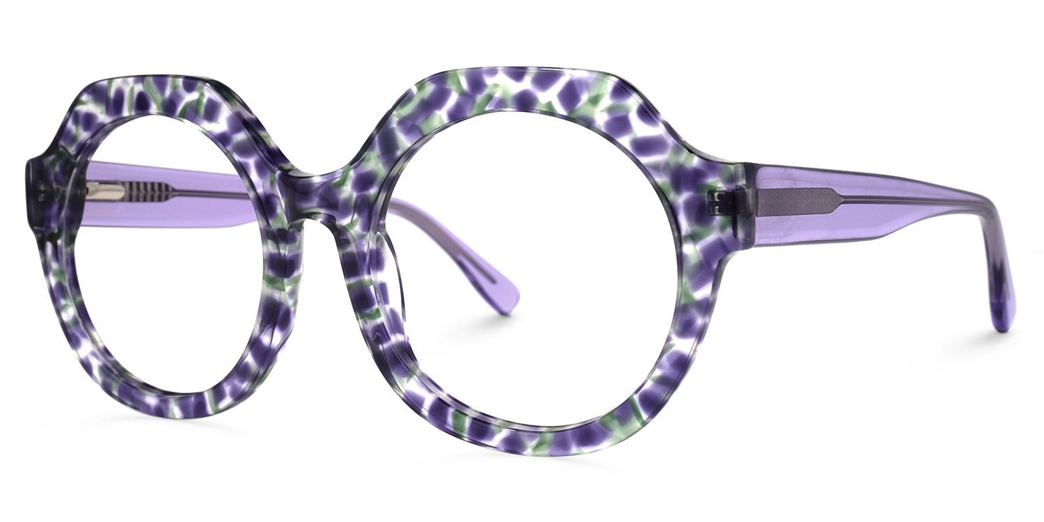 【MELOJNKI】 Mykia Geometric Purple Glasses | Zeelool Glasses