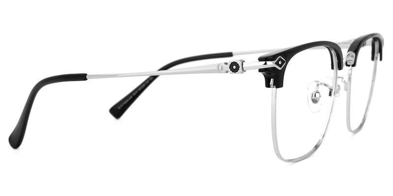 Hixson Browline Silver Glasses | Zeelool Glasses2