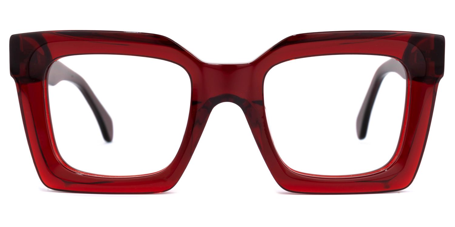 Lobo Square Red Glasses | Zeelool Glasses0