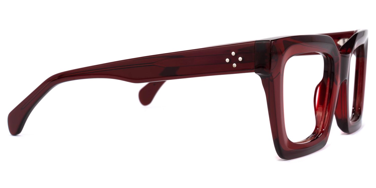 Lobo Square Red Glasses | Zeelool Glasses3