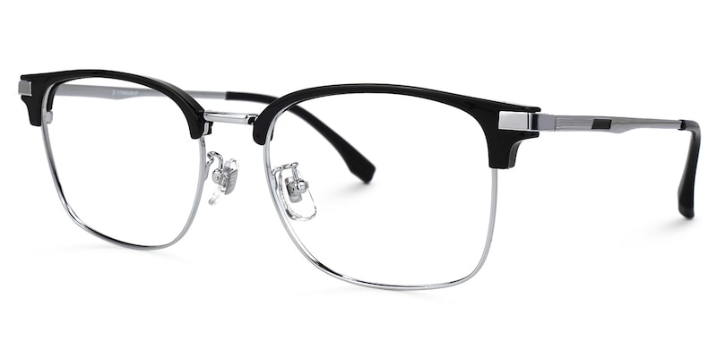 Rabecca Browline Black Glasses | Zeelool Glasses1