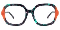 Raquell Square Green-Floral Glasses0