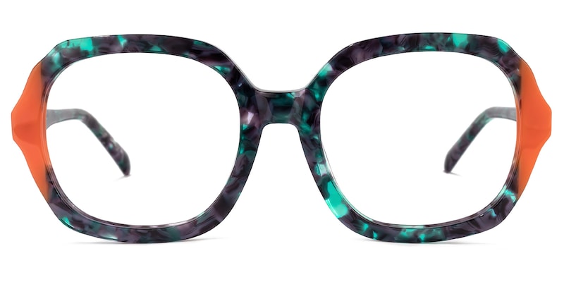 Raquell Square Green-Floral Glasses | Zeelool Glasses0