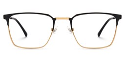Lyken Square Black-Gold Glasses0