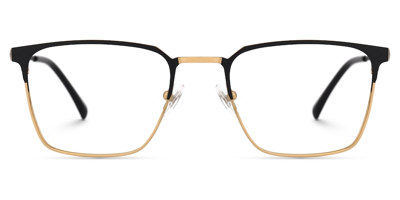 Lyken Square Black-Gold Glasses | Zeelool Glasses0