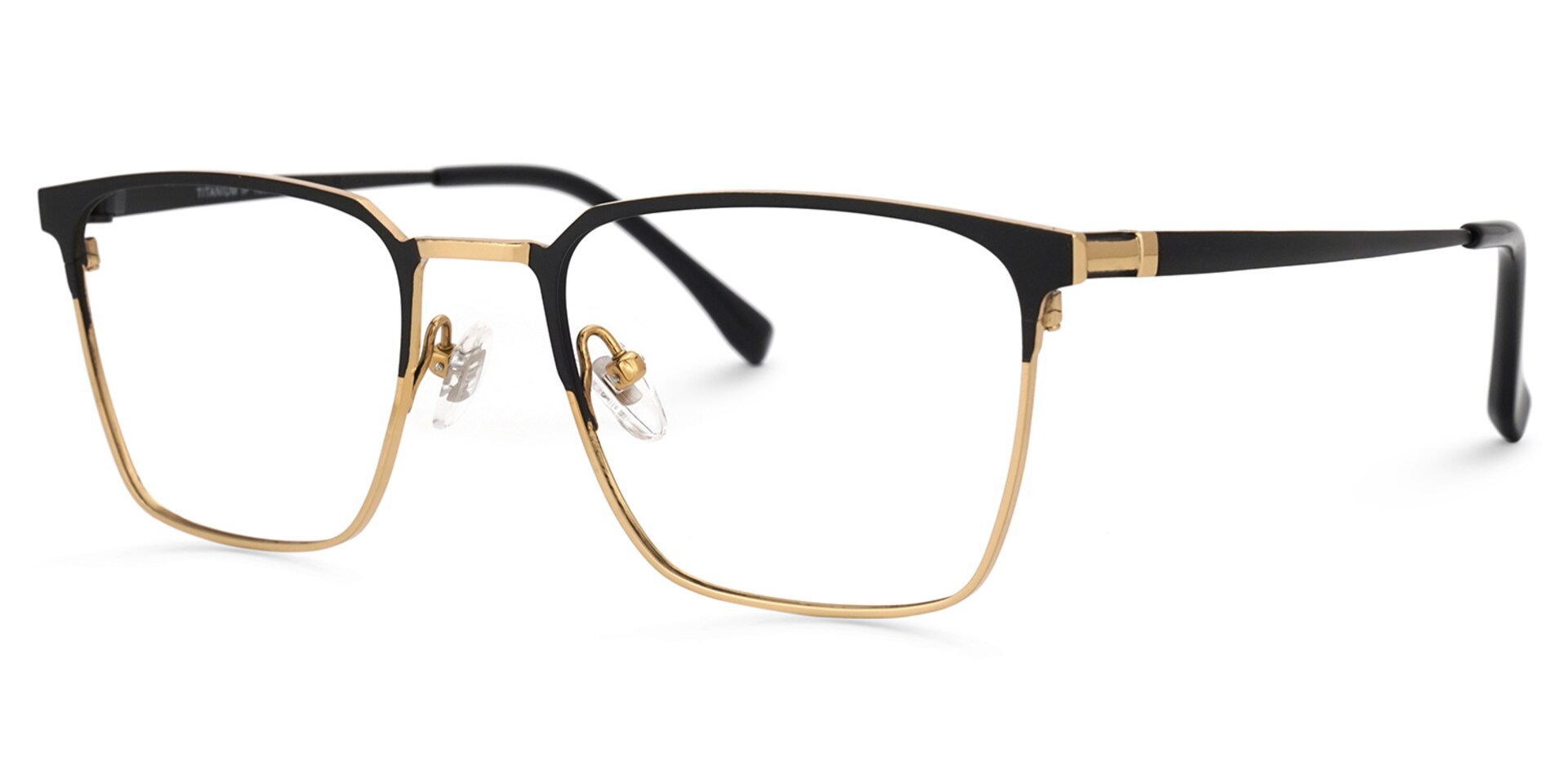 Lyken Square Black-Gold Glasses | Zeelool Glasses1