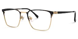 Lyken Square Black-Gold Glasses1