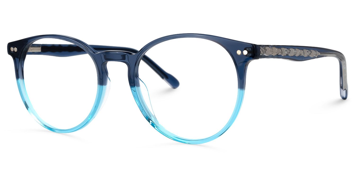 Ocasio Round Blue Glasses | Zeelool Glasses1