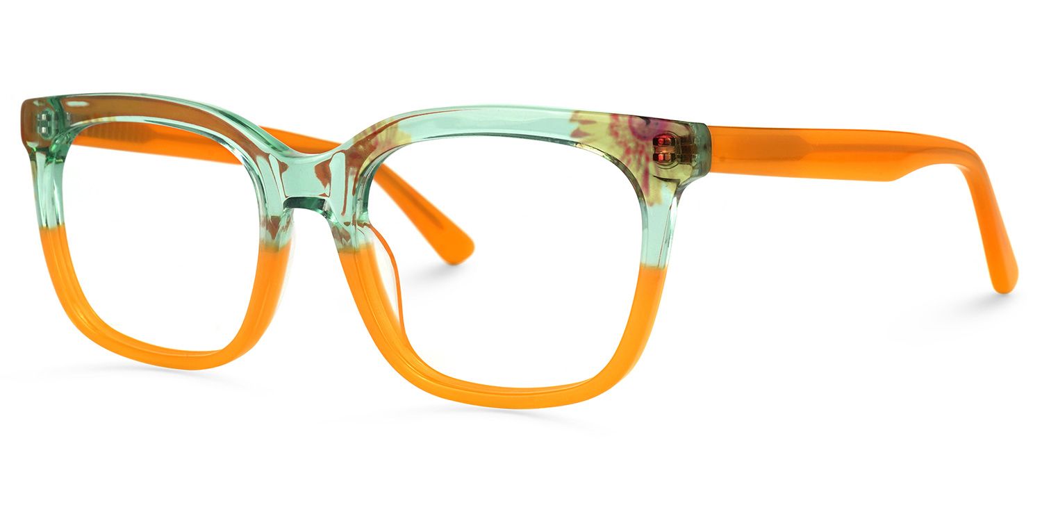 Kriss Square Earthy-Yellow Glasses | Zeelool Glasses1