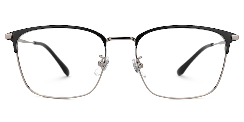 Stanage Browline Silver Glasses | Zeelool Glasses0