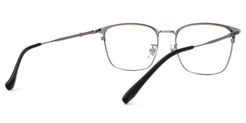Stanage Browline Silver Glasses | Zeelool Glasses3
