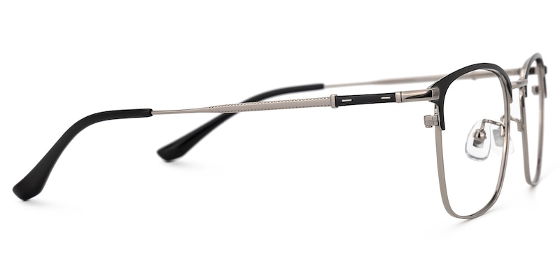 Stanage Browline Silver Glasses | Zeelool Glasses2