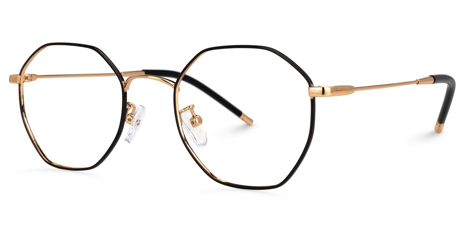 Reyes Geometric Black Glasses | Zeelool Glasses1