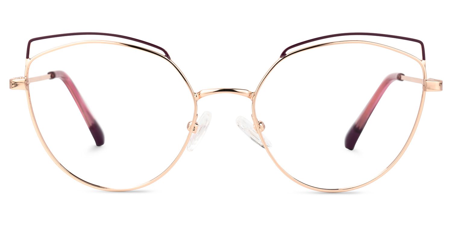 Shaina Geometric Rose-Gold Glasses | Zeelool Glasses0