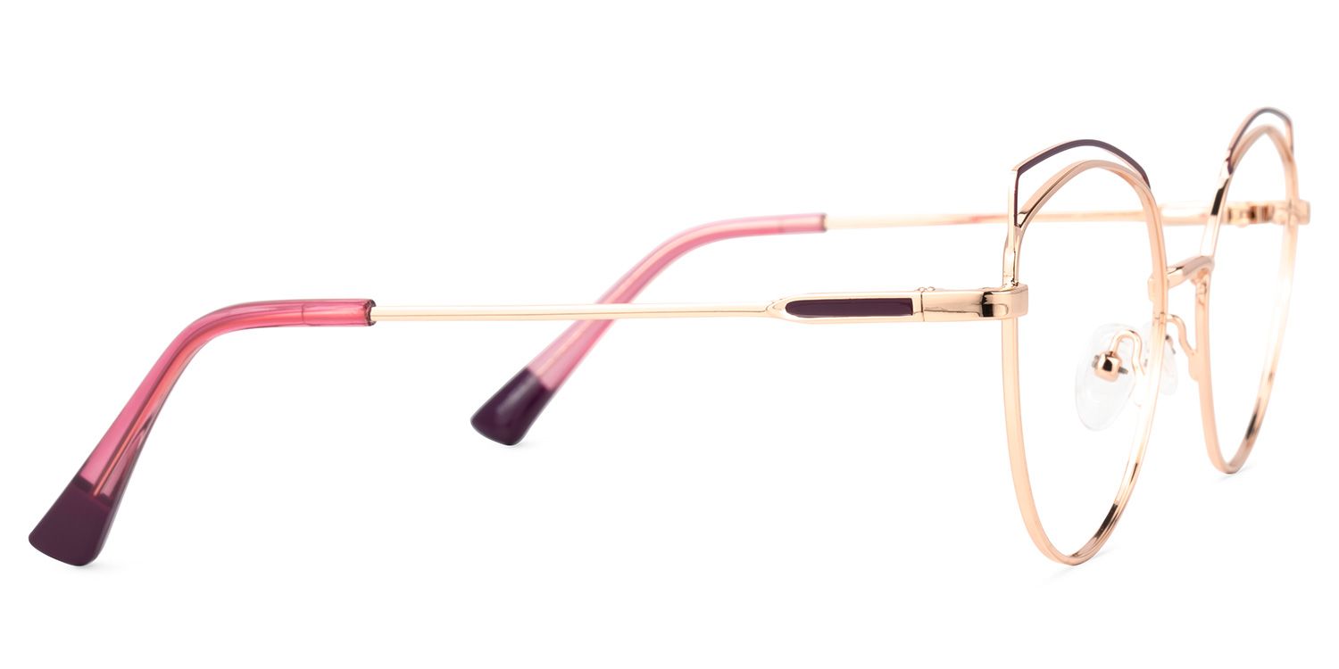 Shaina Geometric Rose-Gold Glasses | Zeelool Glasses2