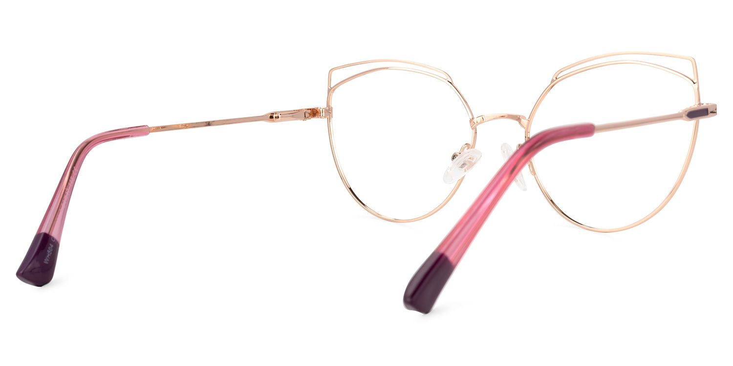 Shaina Geometric Rose-Gold Glasses | Zeelool Glasses3