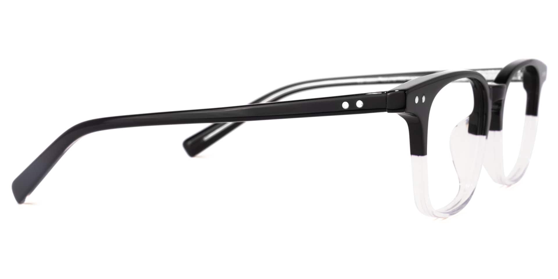 Hayden Square Black-White Glasses | Zeelool Glasses2
