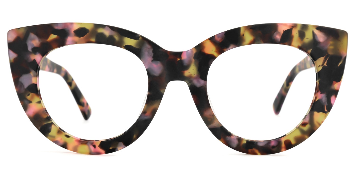 ！！！しらたま！！！ Street-Artist Round Yellow-Floral Glasses | Zeelool Glasses