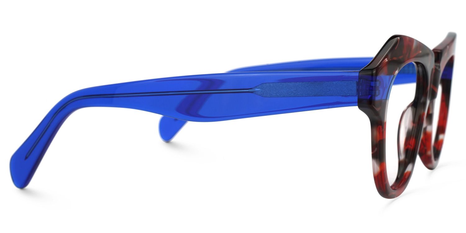 Floriano Geometric Red-Floral Glasses | Zeelool Glasses