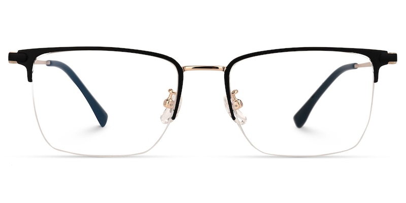 Delfina Rectangle Black-Gold Glasses | Zeelool Glasses0