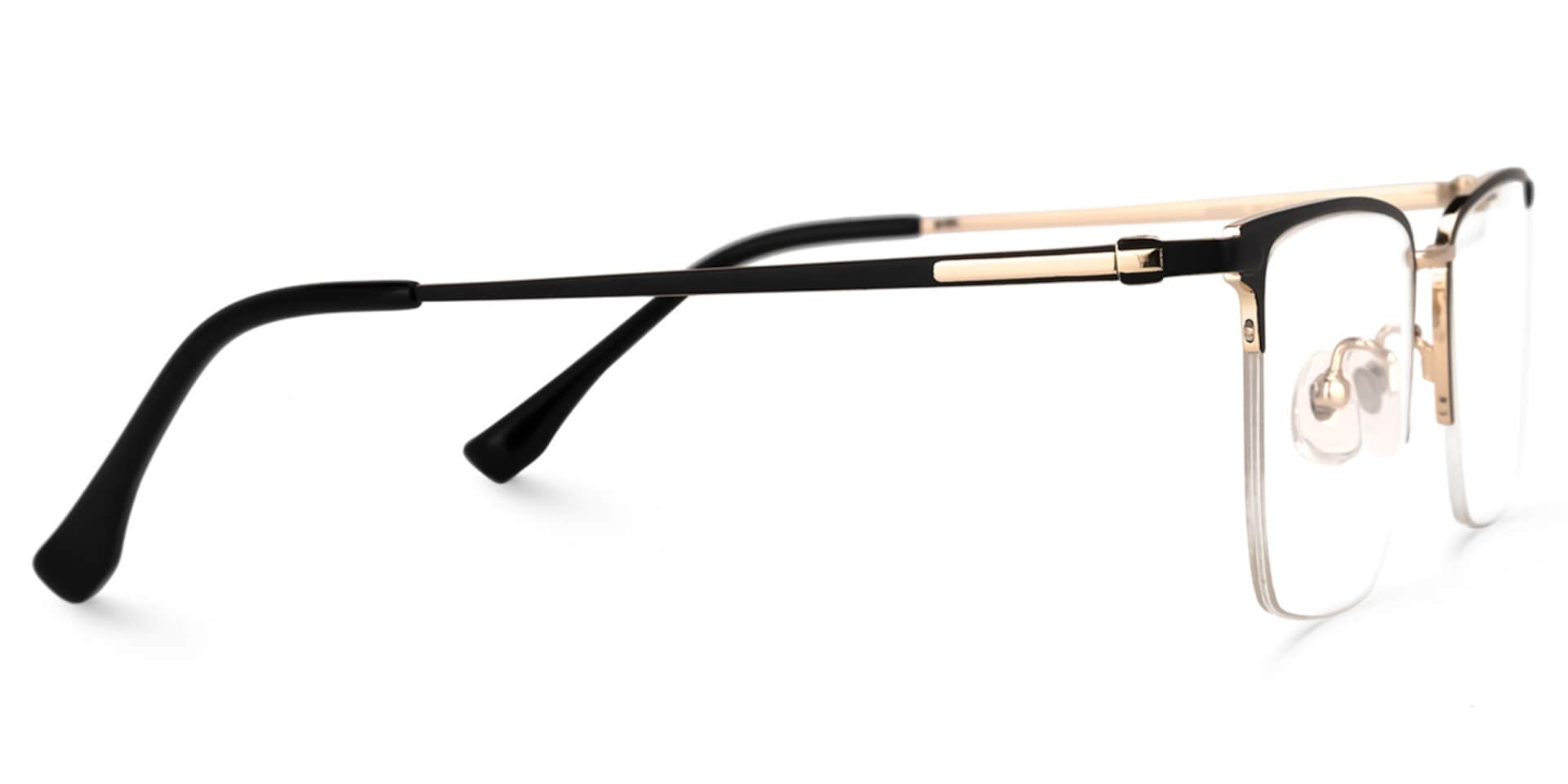 Delfina Rectangle Black-Gold Glasses | Zeelool Glasses2