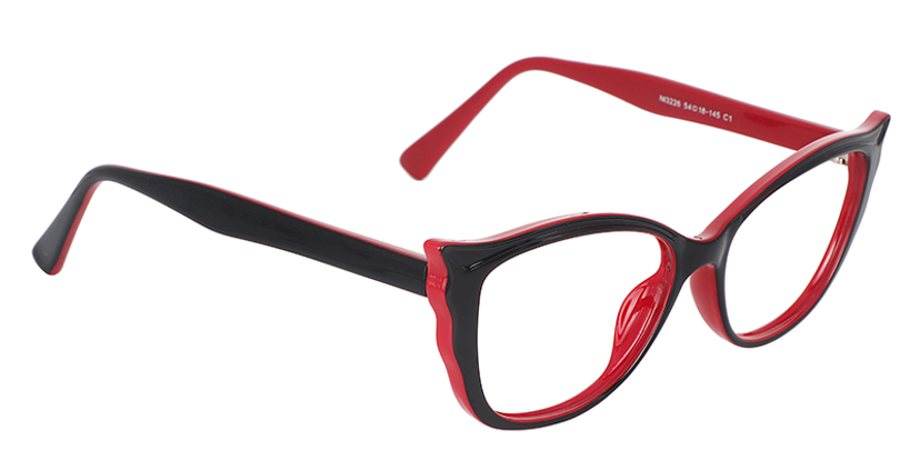 esow シルクスクリーン RED Angel's Wing Black Glasses | Zeelool Glasses