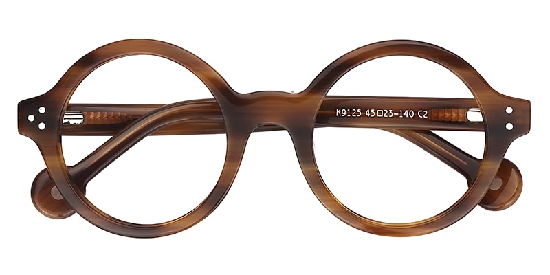 Faithe Round Burnt Umber Glasses | Zeelool Glasses1