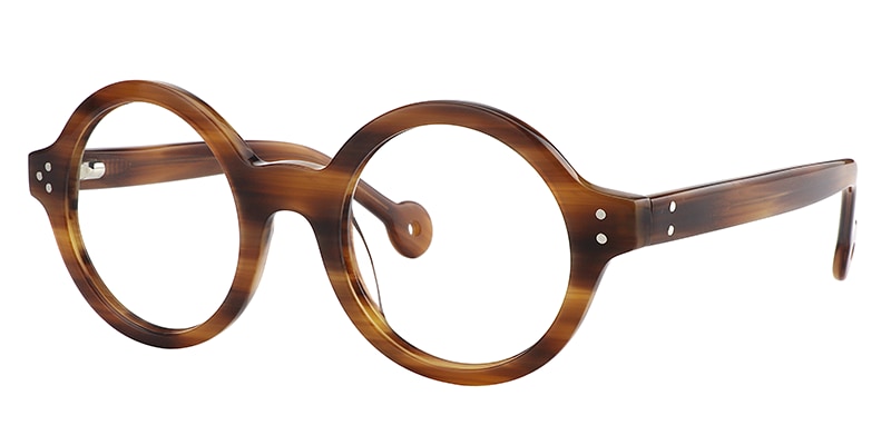 Faithe Round Burnt Umber Glasses | Zeelool Glasses3