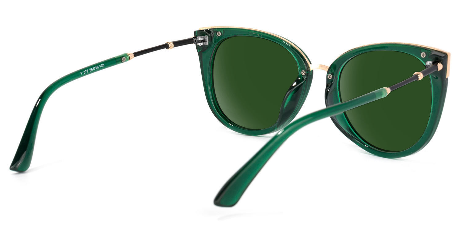 Dalton Cat Eye Dark Green Sunglasses | Zeelool Glasses4