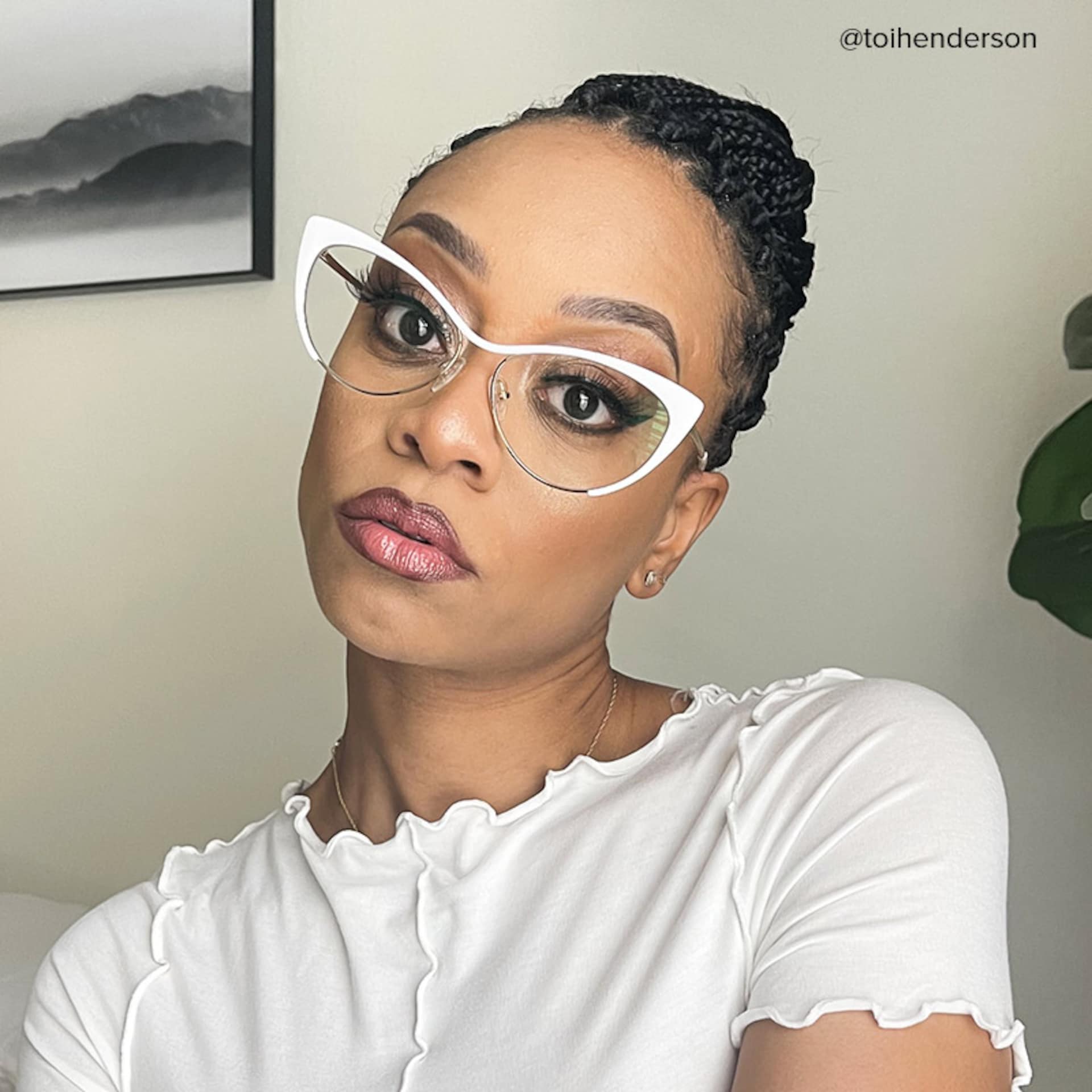 Ellen Cateye White Wire Frame Glasses and Eyeglasses8