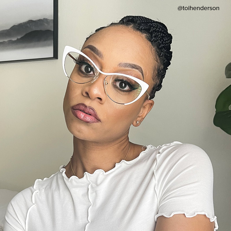 Ellen Cateye White Wire Frame Glasses and Eyeglasses8