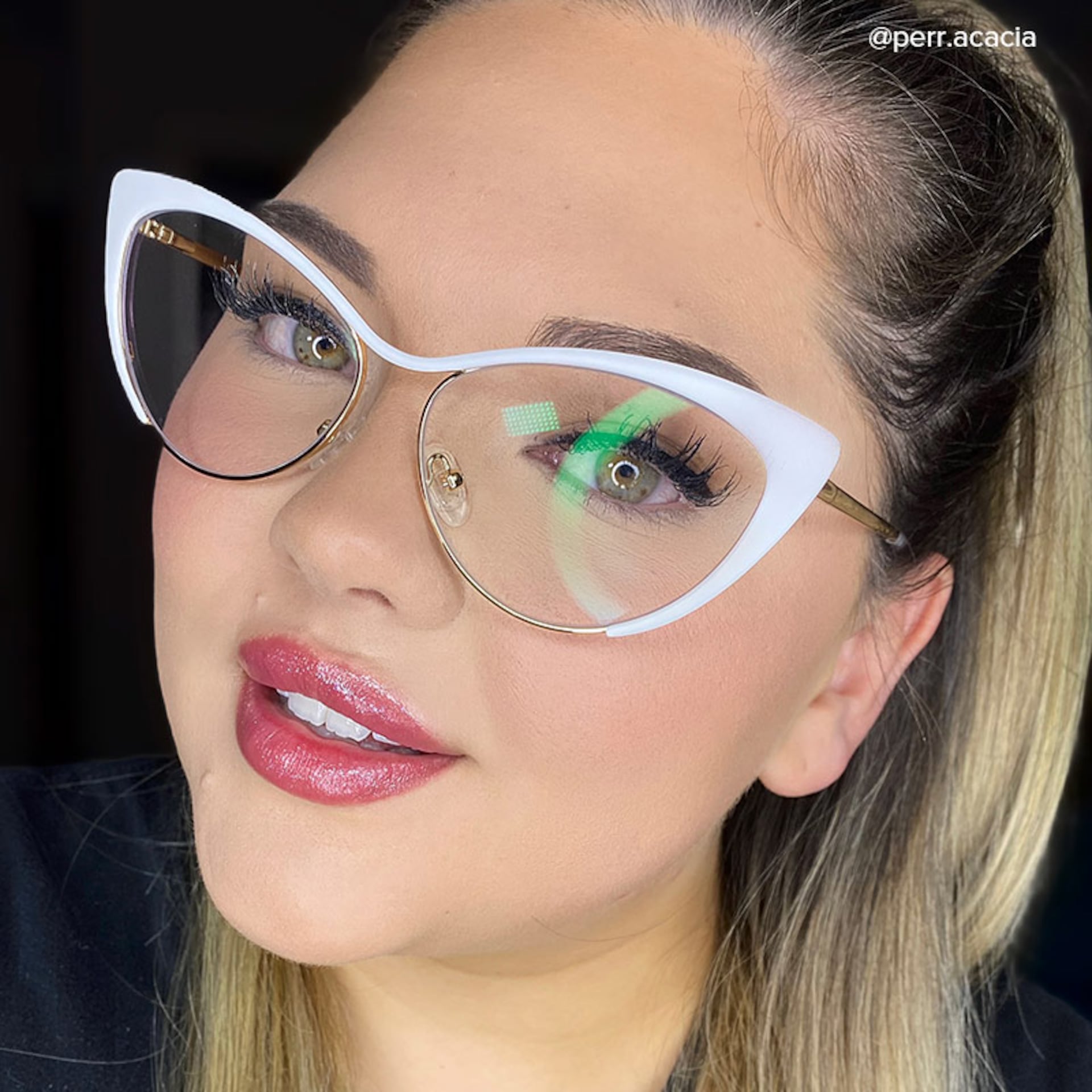 Ellen Cateye White Wire Frame Glasses and Eyeglasses7