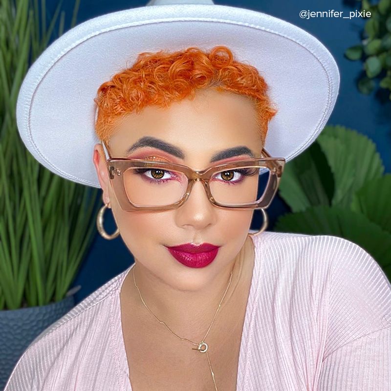 Newell Rectangle Translucent Brown Frame Glasses | Zeelool4