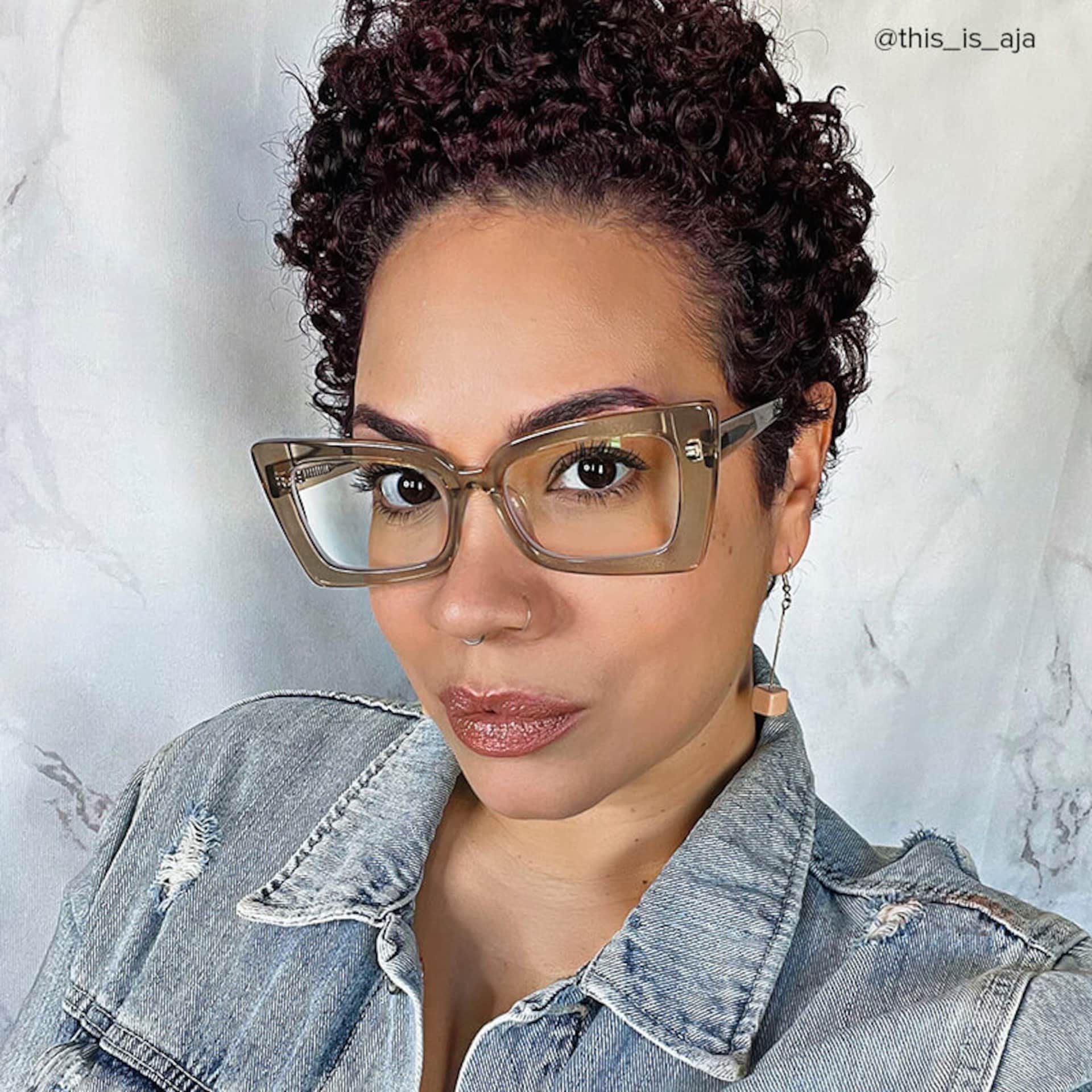 Newell Rectangle Translucent Brown Frame Glasses | Zeelool8