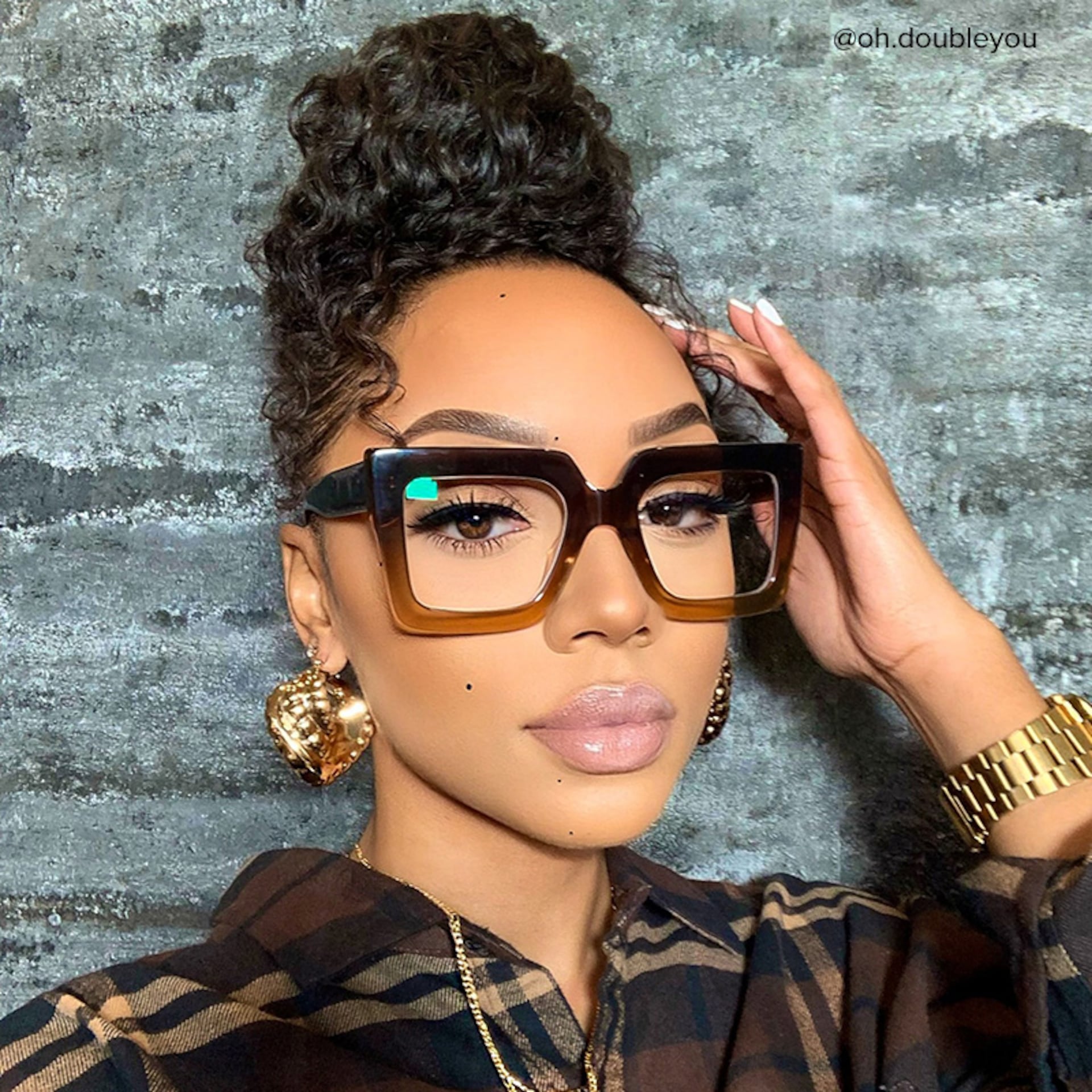 Brandon Brown Square Frame Glasses, Thick Tawny Frames5