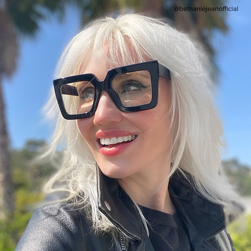 Brandon Square Black Frames and Prescription Glasses3